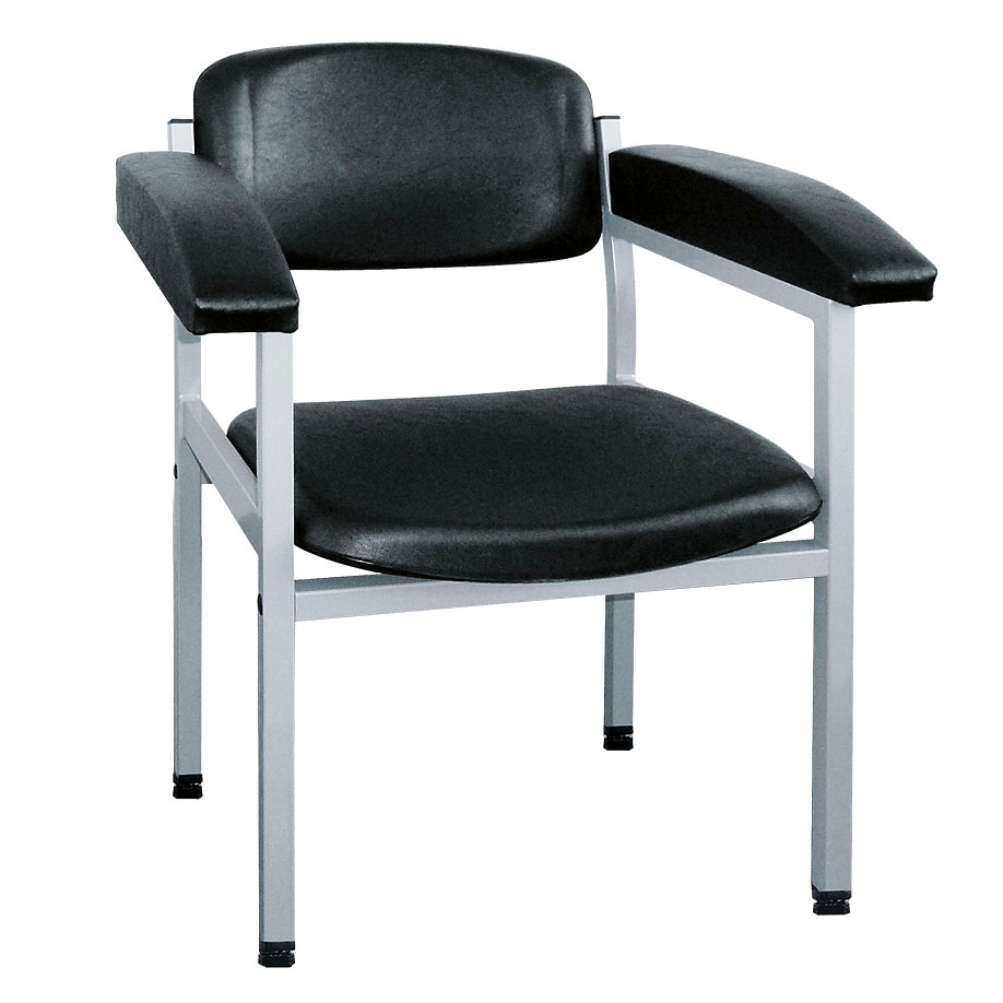 [MEG 940565] Blutentnahmestuhl ratiomed schwarz Gestell weißaluminium