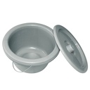 Toiletteneimer kpl. Mit Deckel und Bügel Grau, stabile Form