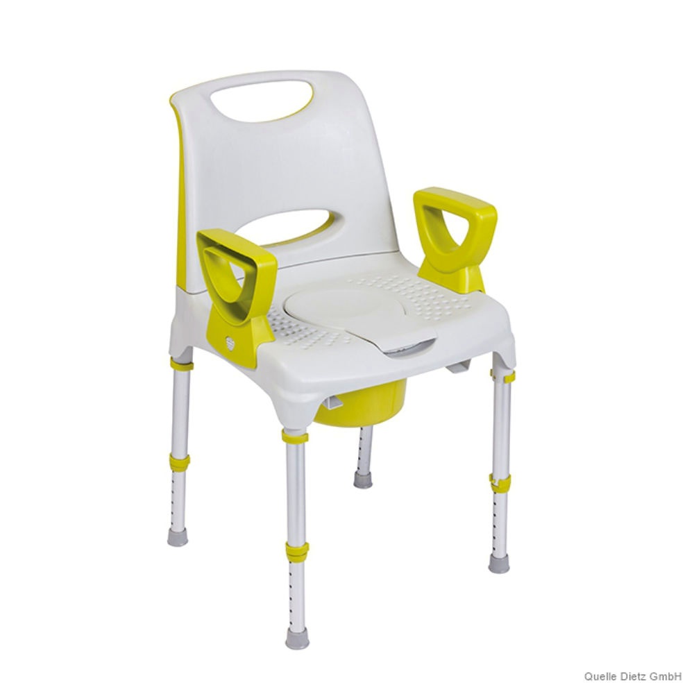 [MEG 990290] Dusch- und Toilettenstuhl AQ-TICA Confort mit großer Rückenlehne, anis