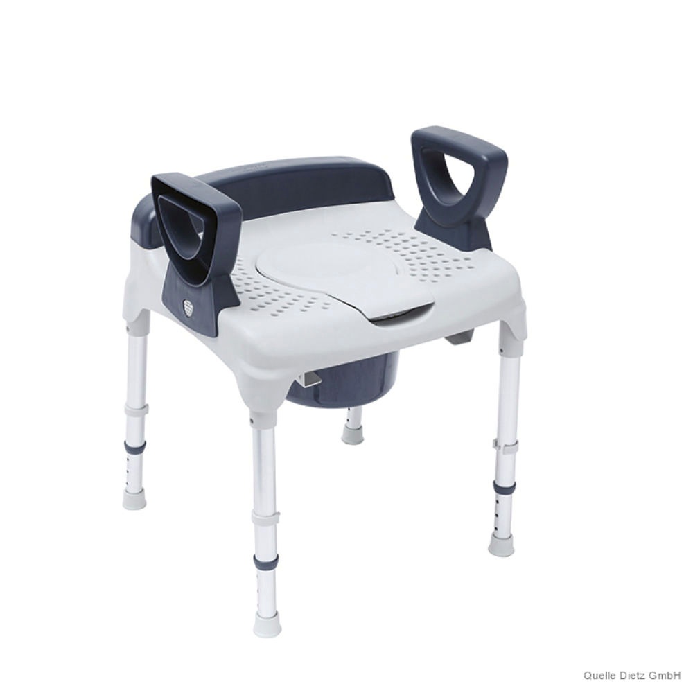 [MEG 990293] Dusch- und Toilettenstuhl AQ-TICA Club mit kleiner Rückenlehne, dunkelgrau