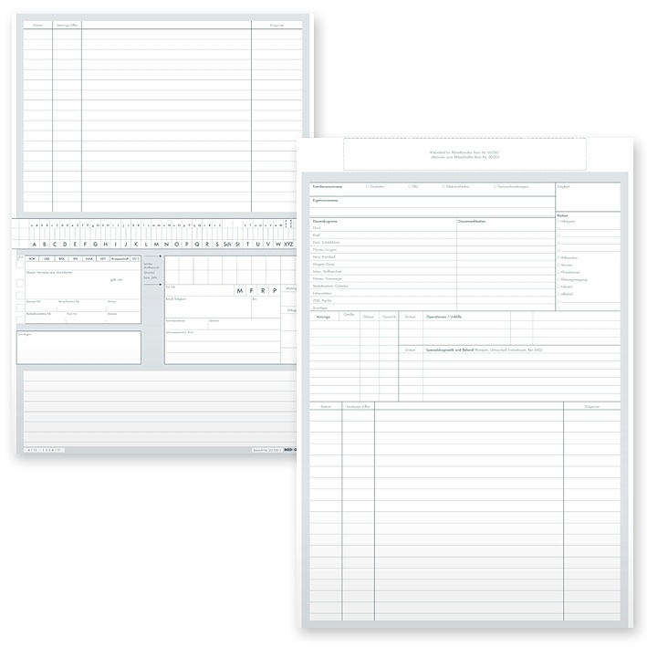 [MEO 20.105] Karteikarten ALPHAsafe DIN A5 quer Typ Facharzt/Allgemeinmedizin (500Stck.)