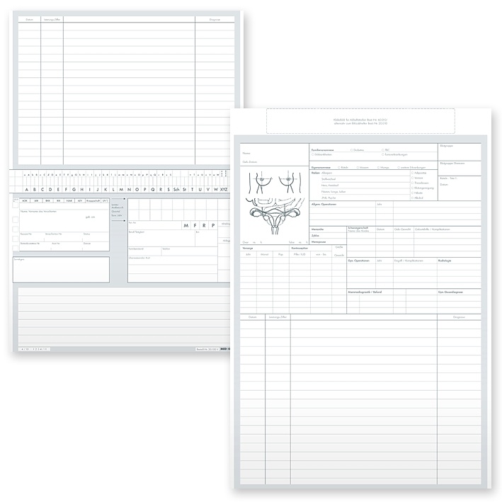 Karteikarten ALPHAsafe DIN A5 quer Typ Gynäkologie (500 Stck.)