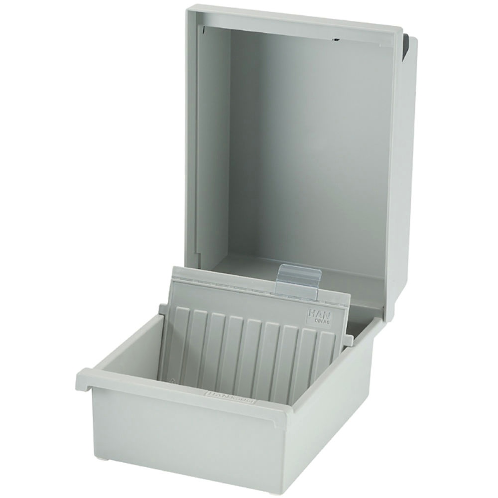 Karteikasten DIN A6 quer lichtgrau Für 800 Karten