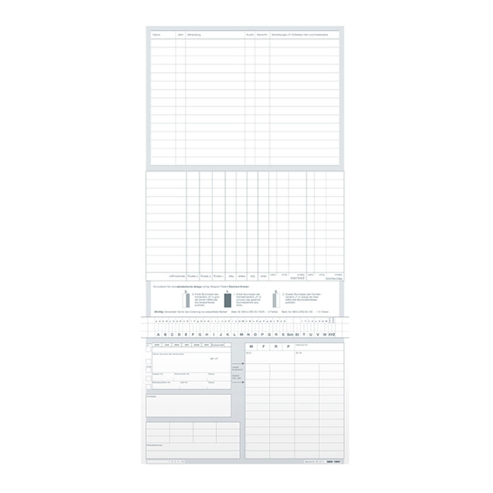 [MEO 60.101] Karteitaschen ALPHAnorm DIN A5 quer Typ Zahnheilkunde (1000 Stck.)