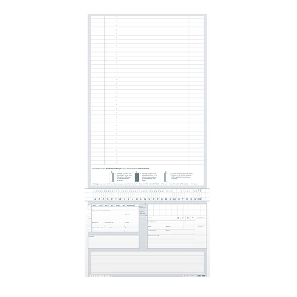 [MEO 60.105] Karteitaschen ALPHAnorm DIN A5 quer Typ Facharzt/Allgemeinmedizin (1000 Stck.)