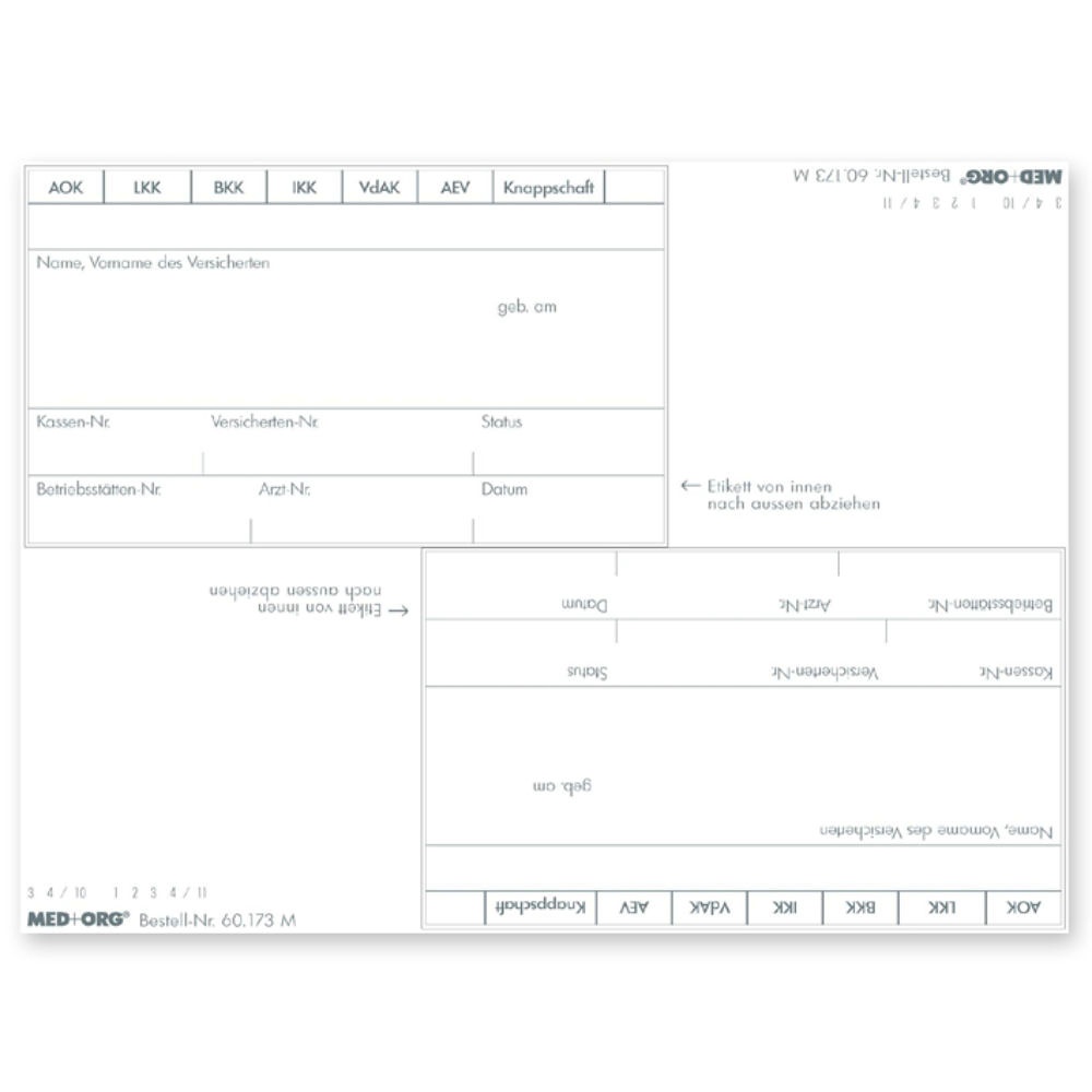 [MEO 60.173M] Adressfeldaufkleber eGK (500 Stck.)