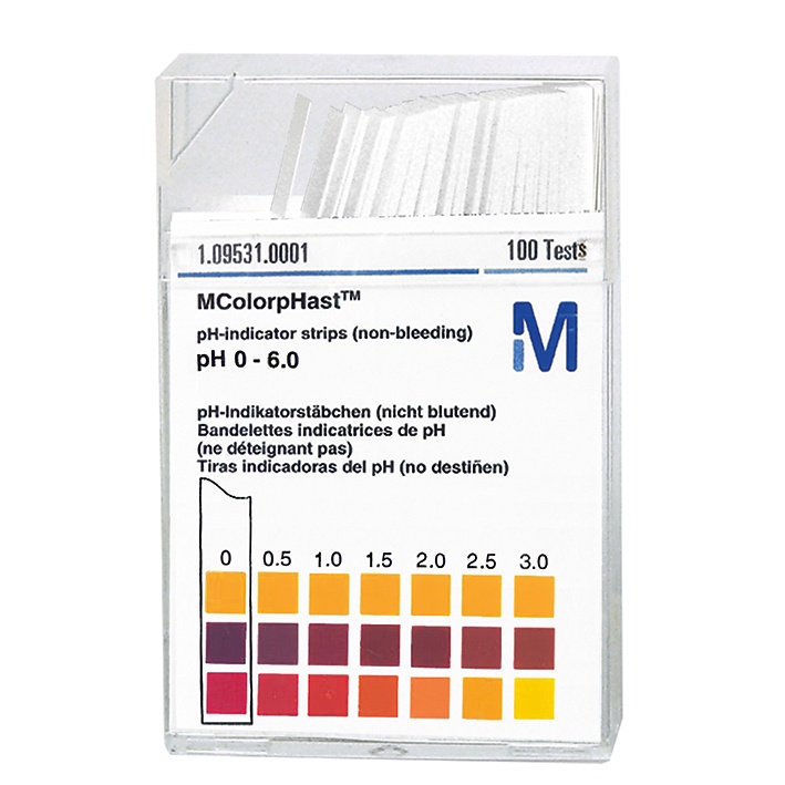 PH-Indikatorstäbchen nicht blutend PH 0-6 Acilit (1x100 T.)