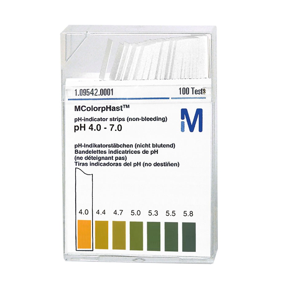 [MER 1.09542.0001] PH-Indikatorstäbchen nicht blutend PH 4-7 Spezialindikator (1x100 T.)