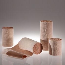 ELASTUS Kurzzugbinden hautfarben, 5m x 10cm, 10 Stück, 100% Baumwolle