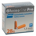 Gluceofine Pro Safety Sicherheits Lanzetten 28 G x 1,5 mm (100 Stck.)