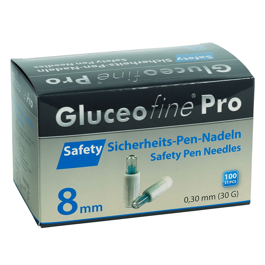 [MTD 4296016] Gluceofine Pro Safety Sicherheits Pen-Nadeln 30 G, 0,30 x 8 mm (100 Stck.)