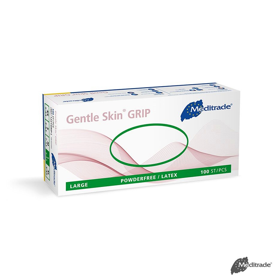 [MTR 1221GRIP-L] Gentle Skin grip U.-Handschuhe Latex, PF, Gr. L, unsteril (100 Stck.)