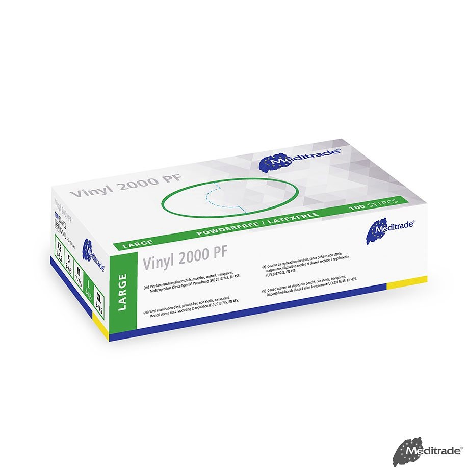 [MTR 1251L] Vinyl 2000 U.-Handschuhe Vinyl PF, unsteril, Gr. L (100 Stck.)