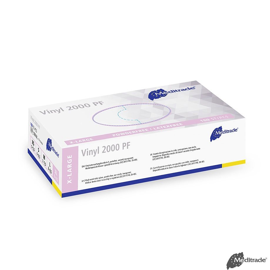[MTR 1251XL] Vinyl 2000 U.-Handschuhe Vinyl PF, unsteril, Gr. XL (100 Stck.)