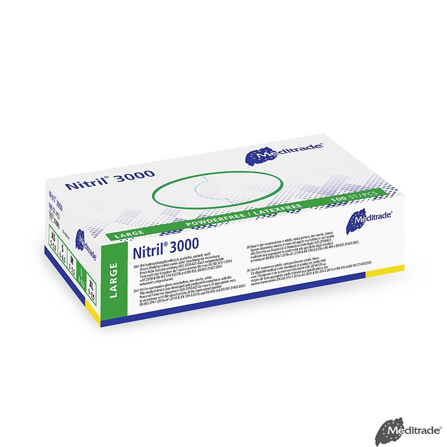 Nitril 3000 U.-Handschuhe, PF Latexfrei, unsteril, Gr. L (100 Stck.)