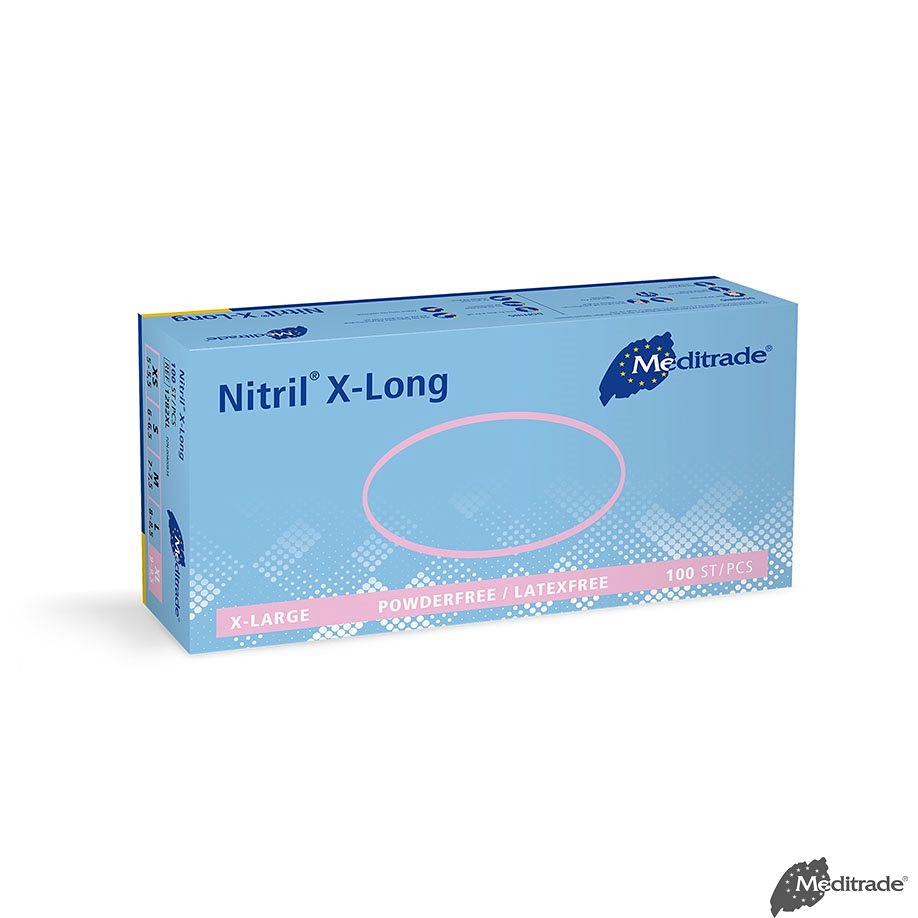 [MTR 1282XL] Nitril 3000 Blue X-Long U.-Handschuhe PF Latexfrei, unsteril, Gr. XL (100 Stck.)