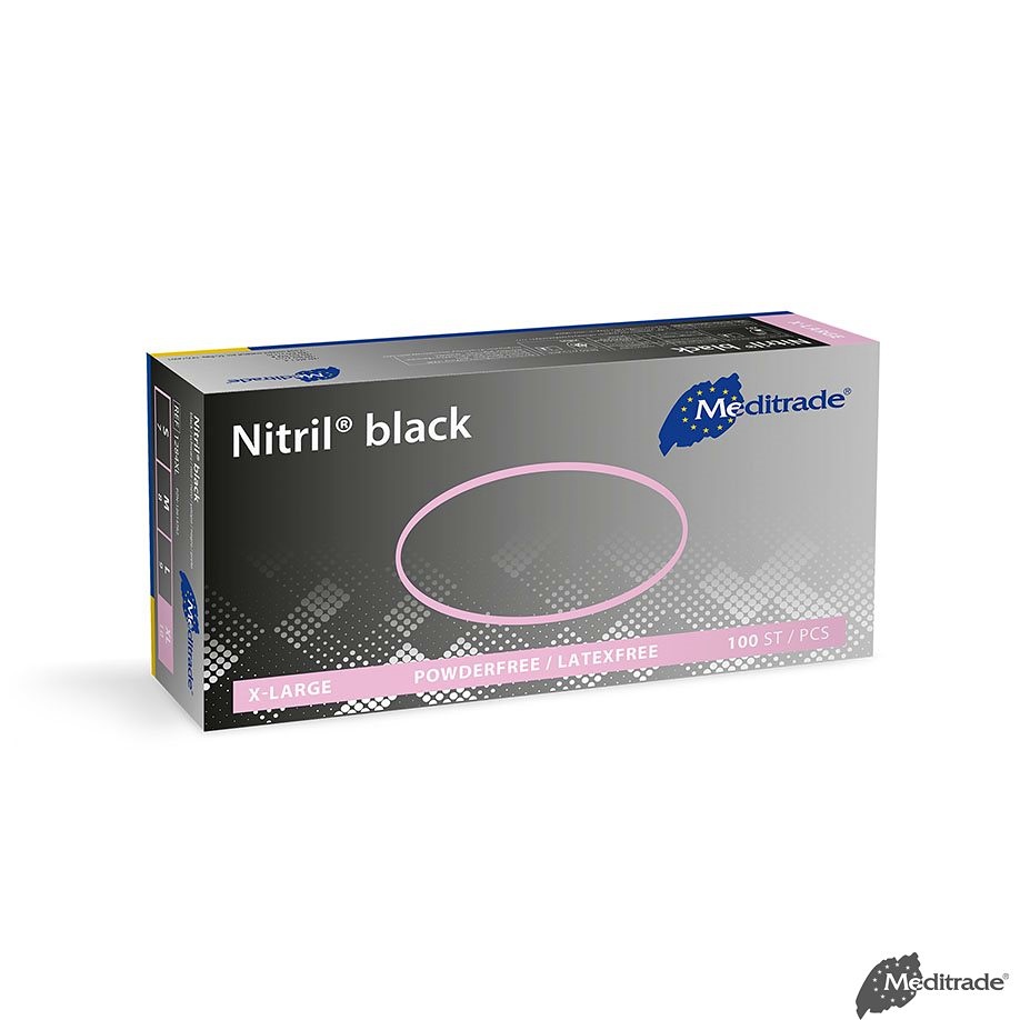 [MTR 1284XL] Nitril black U.-Handschuhe, PF Latexfrei, unsteril, Gr. XL (100 Stck.)