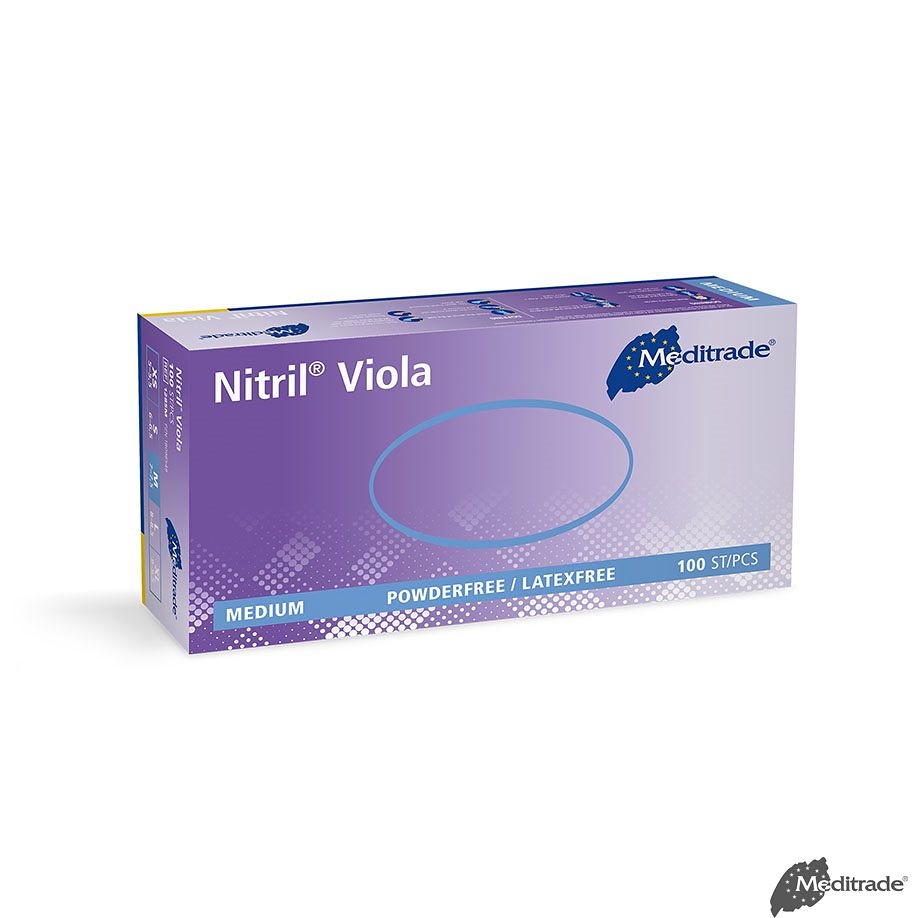 [MTR 1285M] Nitril Viola U.-Handschuhe PF, latexfrei Unsteril, Gr. M (100 Stck.)