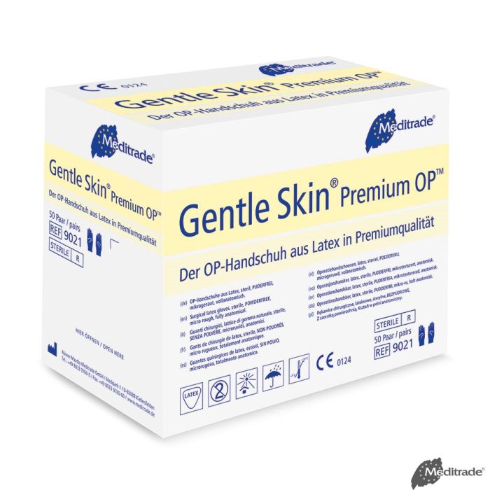 [MTR 90219W] Gentle Skin Premium OP-Handschuhe Latex, PF, steril, Gr. 9 (50 Paar)