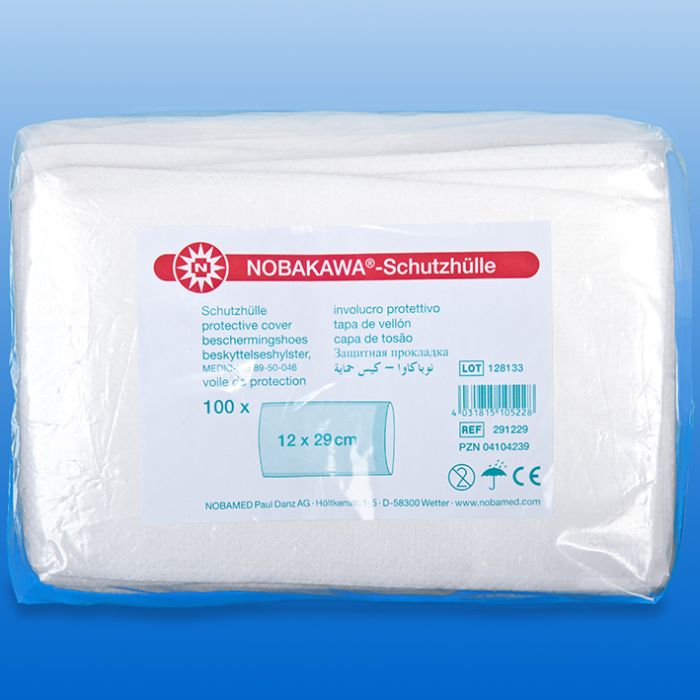 NOBAKAWA-Schutzhüllen weiß, passend für Kalt-/Warmkompresse 7,5 x 13 cm (100)