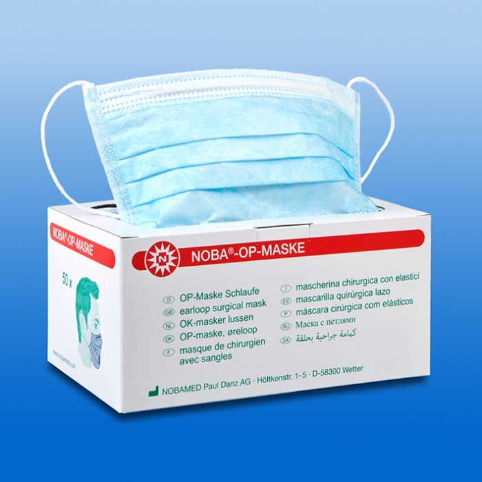 [NOB 672032] NOBA OP-Masken mit elast. Schlaufen Blau (50 Stck.)