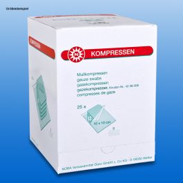[NOB 708507] Mullkompressen 8-fach, 7,5 x 7,5 cm Steril (25 Sets à 5 Stck.)
