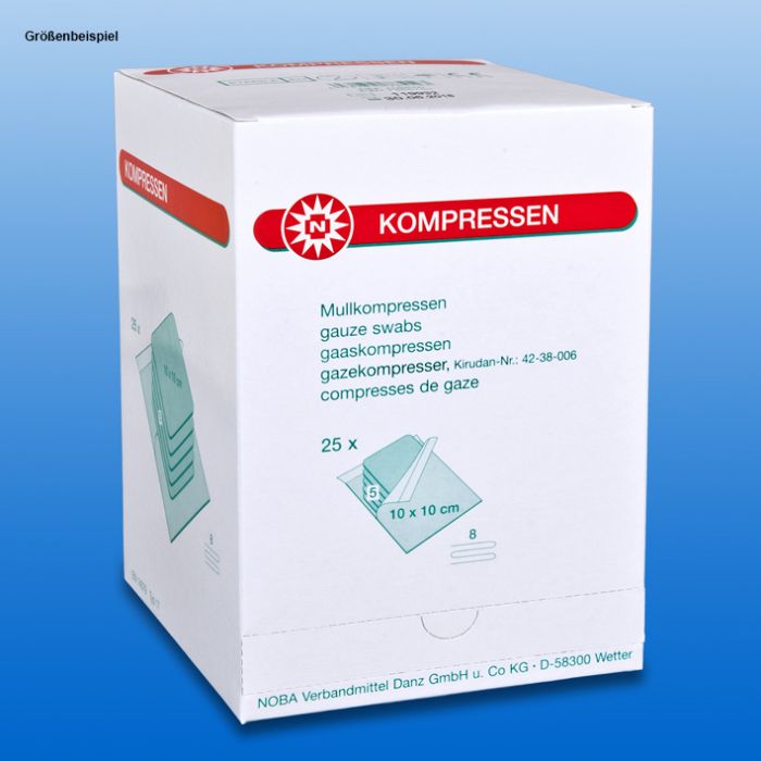 [NOB 708510] Mullkompressen 8-fach, 10 x 10 cm Steril (25 Sets à 5 Stck.)