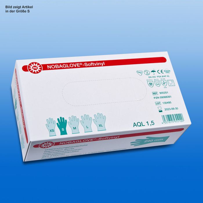 NOBAGLOVE U.-Handschuhe Softvinyl Unsteril, puderfrei, Gr. S (100 Stck.)