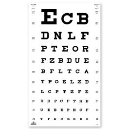 [OCU 46016] Sehprobentafel, Buchstaben In Plastik eingeschweißt