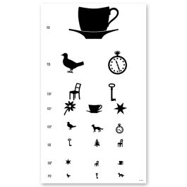 [OCU 46936] Sehprobentafel, Kinderbilder Nach Loehlein, in Plastik eingeschweißt