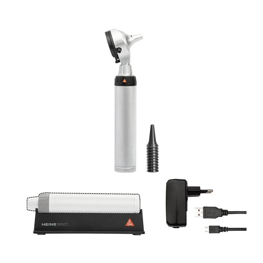 BETA 200 LED F.O. Otoskop-Kit 3,5 V Mit BETA4 USB Ladegriff mit USB Kabel
