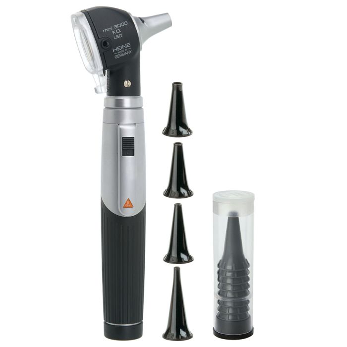 [OPT D-008.70.120] Mini 3000 F.O. Otoskop 2,5 V LED Schwarz, mit Batteriegriff mini 3000