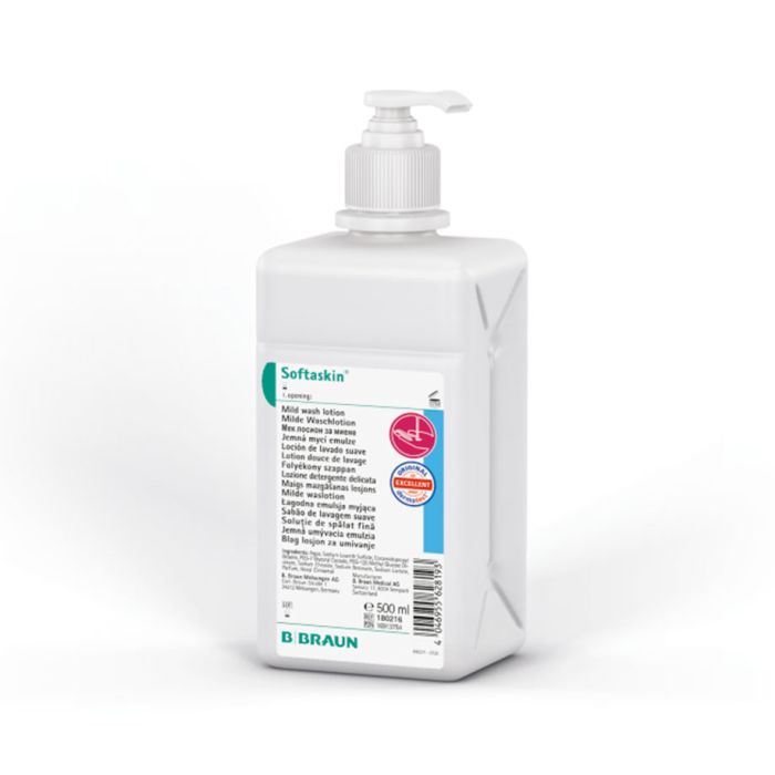 [PET 180216] Softaskin 500 ml Waschlotion Mit aufgesetzter Dosierpumpe