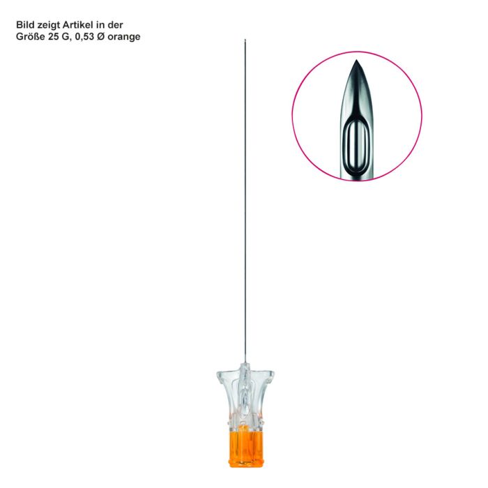 [PET 4502043-13] Pencan Pencil Point-Kanüle 25 G 0,53 Ø orange, 88 mm Stichlänge