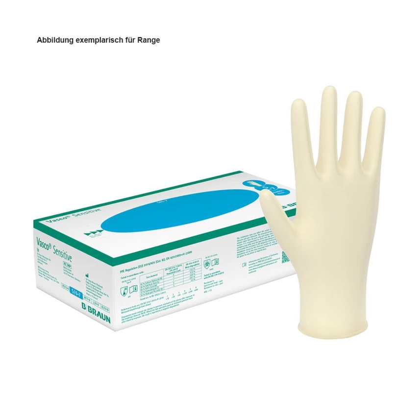 [PET 6067526] Vasco Sensitive Untersuchungshandschuhe PF, hell, Latex, klein (100 Stck.)