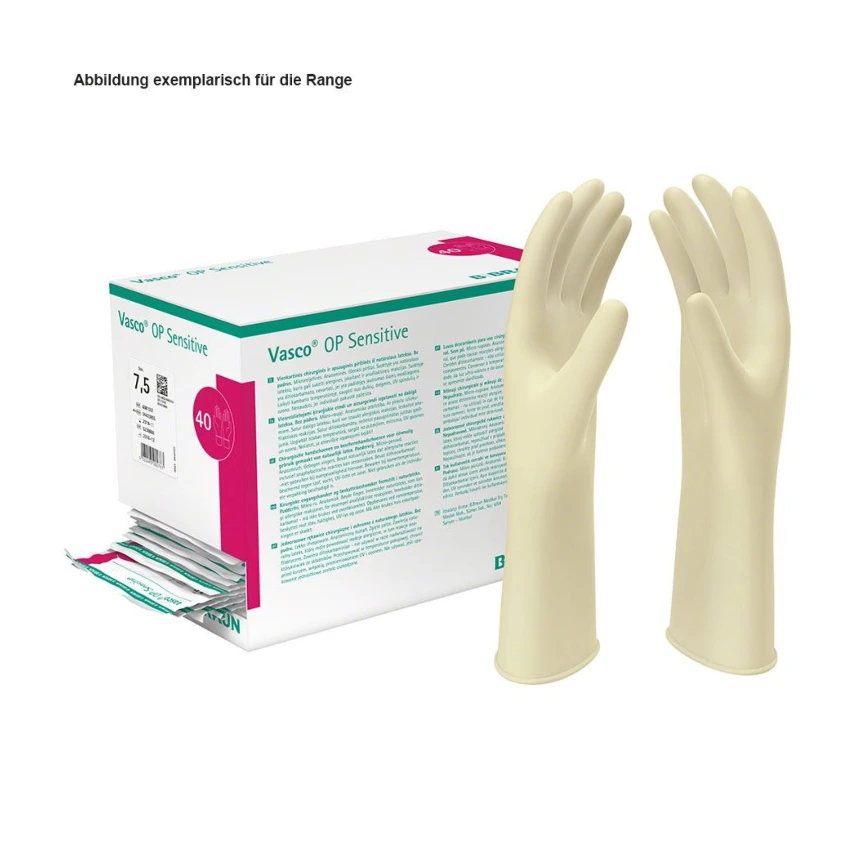 Vasco OP-Handschuhe Sensitiv PF, Naturlatex, steril Gr. 7