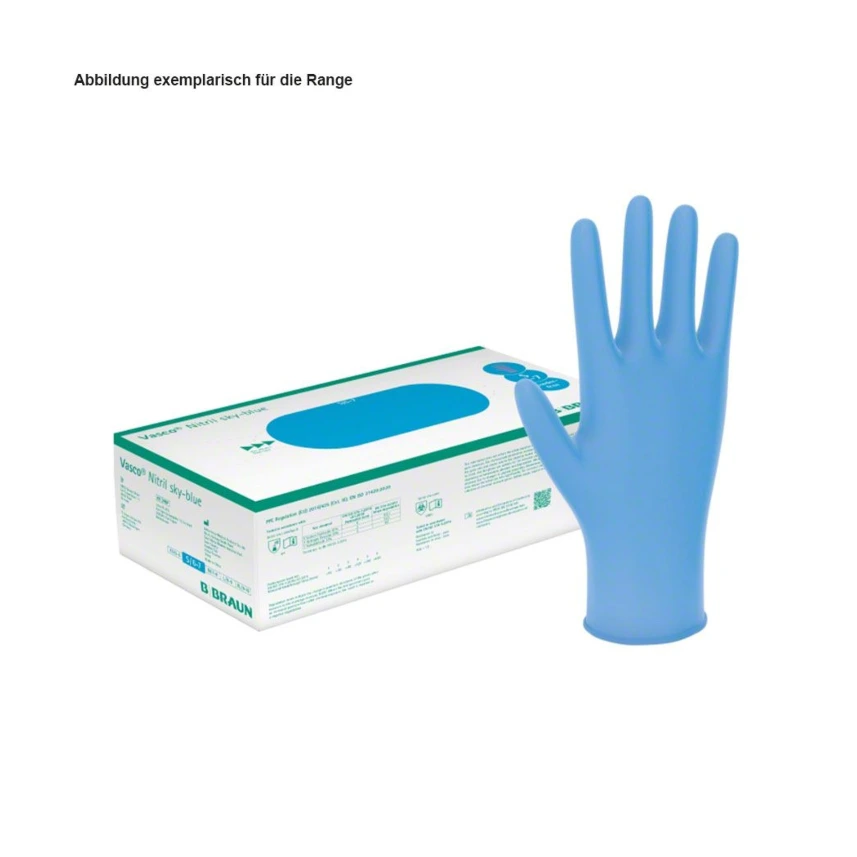 [PET 9203929] Vasco Nitril sky-blue U.-Handschuhe, PF Gr. M, unsteril (100 Stck.)