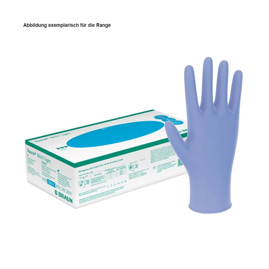 [PET 9207724] Vasco Nitril light U.-Handschuhe, PF Gr. M, unsteril (100 Stck.)