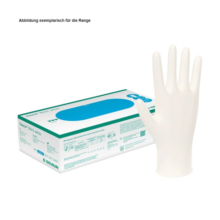 [PET 9208445] Vasco Nitril white U.-Handschuhe, PF Gr. XL, unsteril (135 Stck)