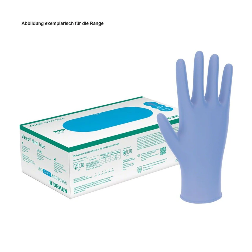 [PET 9209825] Vasco Nitril blue U.-Handschuhe PF, Gr. M, unsteril (150 Stck.)