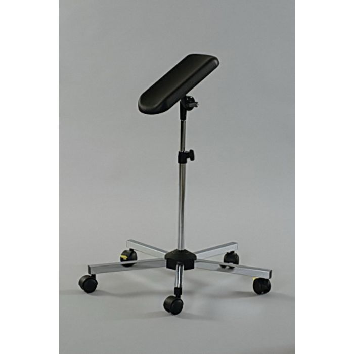 Arm- und Beinstütze Laurin Stahl verchromt, 5-Fuß mit Rollen