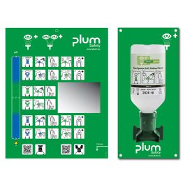 [PLU 4611] Plum Augenspülstation mit 1 Flasche Inkl. Wandhalter und Piktogramm