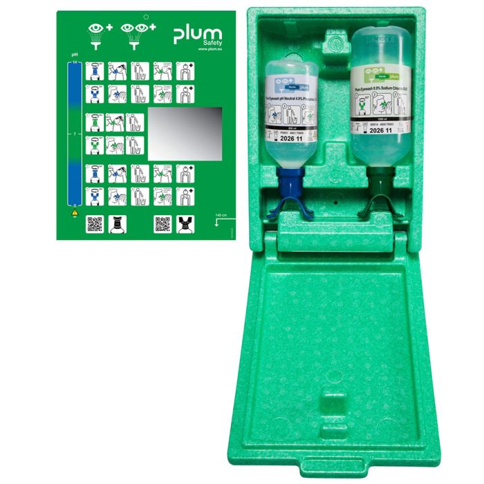 Plum Augen-Notfallstation Duo Mit 2 Flaschen in Wandbox mit Anleitung