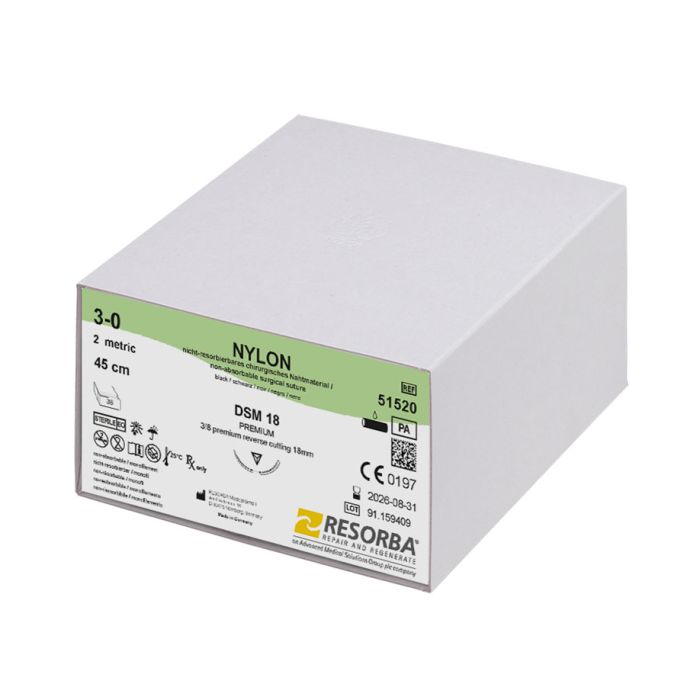 NYLON DSM 18 3/0=2 schwarz monofil Nahtmaterial Fadenlänge 45 cm (36 Stck.)