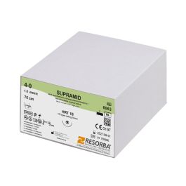 [RES 6063] SUPRAMID HRT 18 4/0=1,5 schwarz Nahtmaterial Fadenlänge 75 cm (36 Stck.)