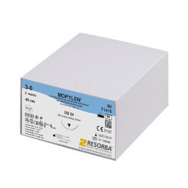 [RES 71415] MOPYLEN DS 24 3/0=2 blau monofil Nahtmaterial Fadenlänge 45 cm (36 Stck.)
