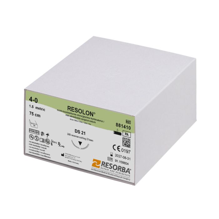 RESOLON DS 21 4/0=1,5 blau monofil Nahtmaterial Fadenlänge 75 cm (36 Stck.)