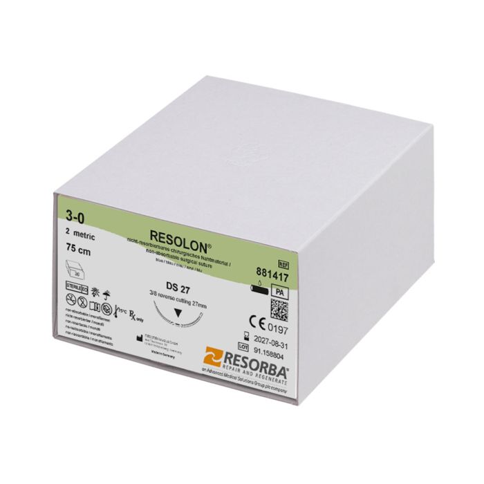 RESOLON DS 27 3/0=2 blau monofil Nahtmaterial Fadenlänge 75 cm (36 Stck.)