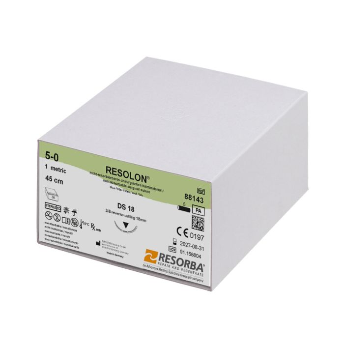RESOLON DS 18 5/0=1 blau monofil Nahtmaterial Fadenlänge 45 cm (36 Stck.)