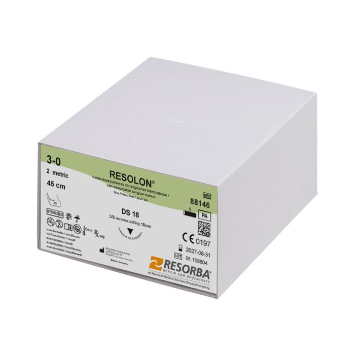 RESOLON DS 18 3/0=2 blau monofil Nahtmaterial Fadenlänge 45 cm (36 Stck.)